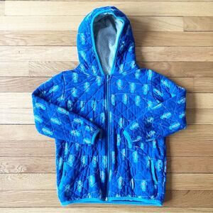 Kickee Pants Bamboo Blue Lantern Quilted Hooded Zip Up Jacket Sweatshirt 6 8